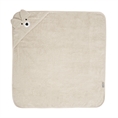 Hooded Towel with Embroidery 90x90 cm SOFT BEIGE